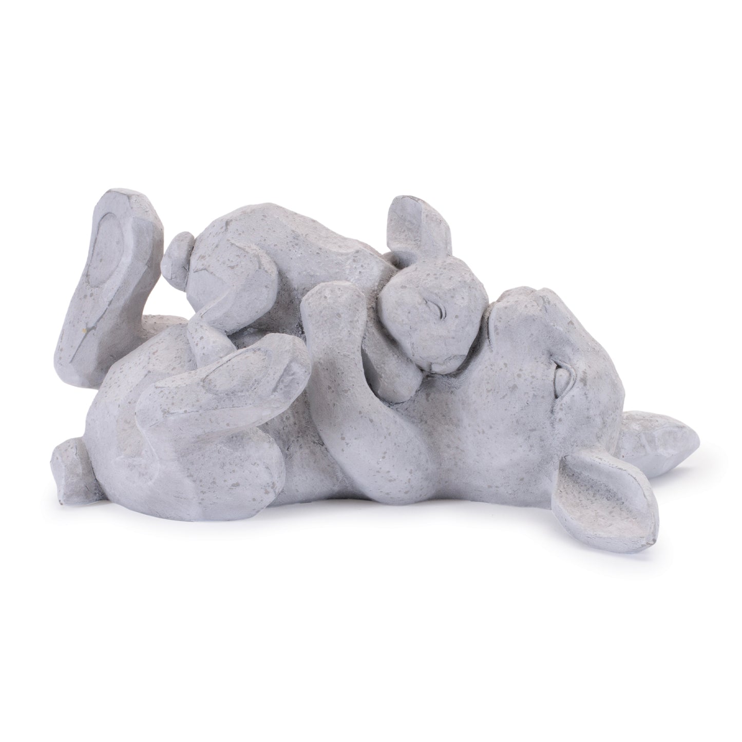 Laying Rabbit with Baby Bunny Figurine (Set of 2)