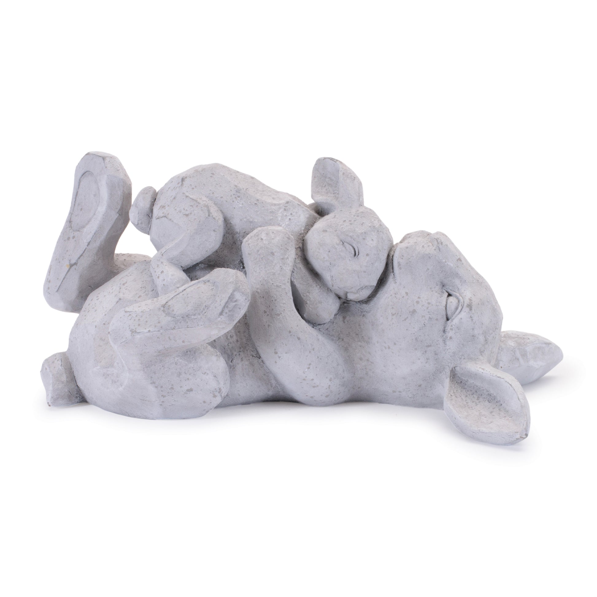 Laying Rabbit with Baby Bunny Figurine (Set of 2)