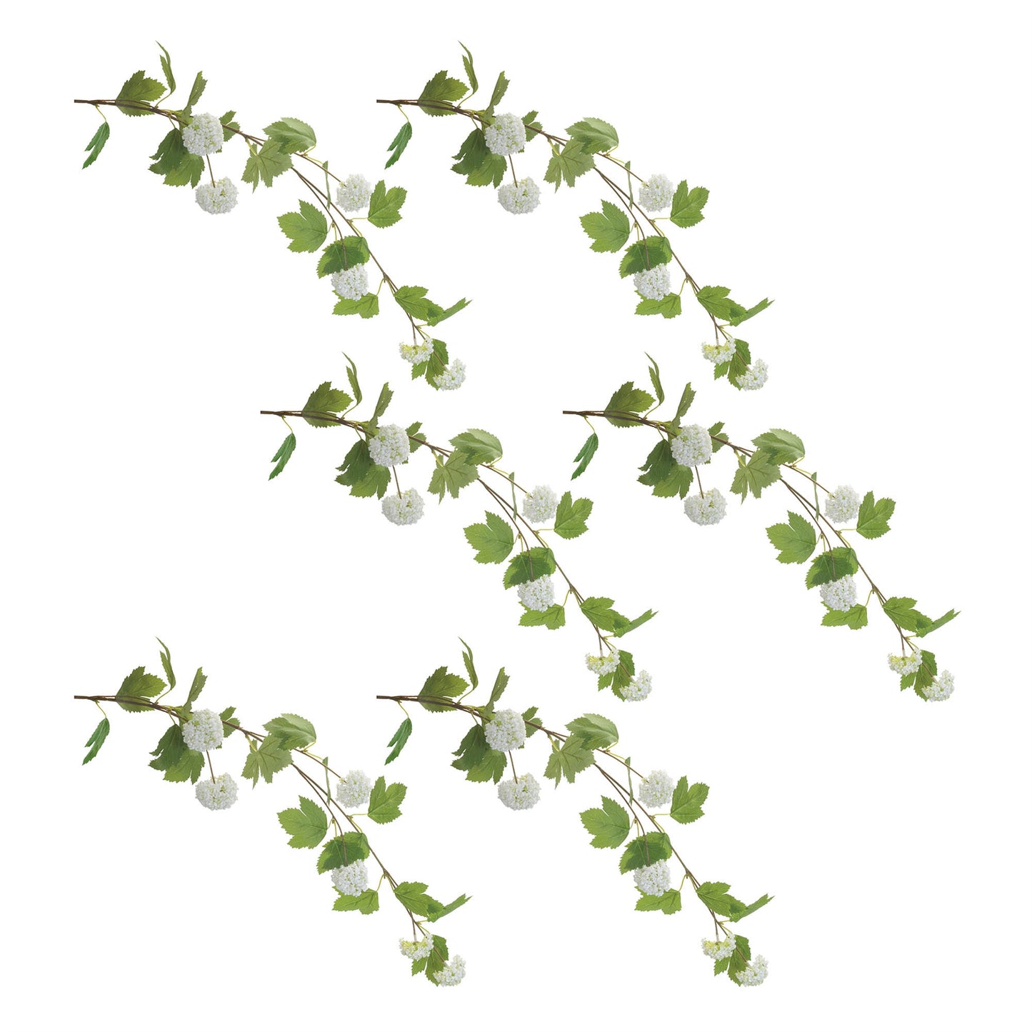 Hanging Snowball Floral Branch (Set of 6)