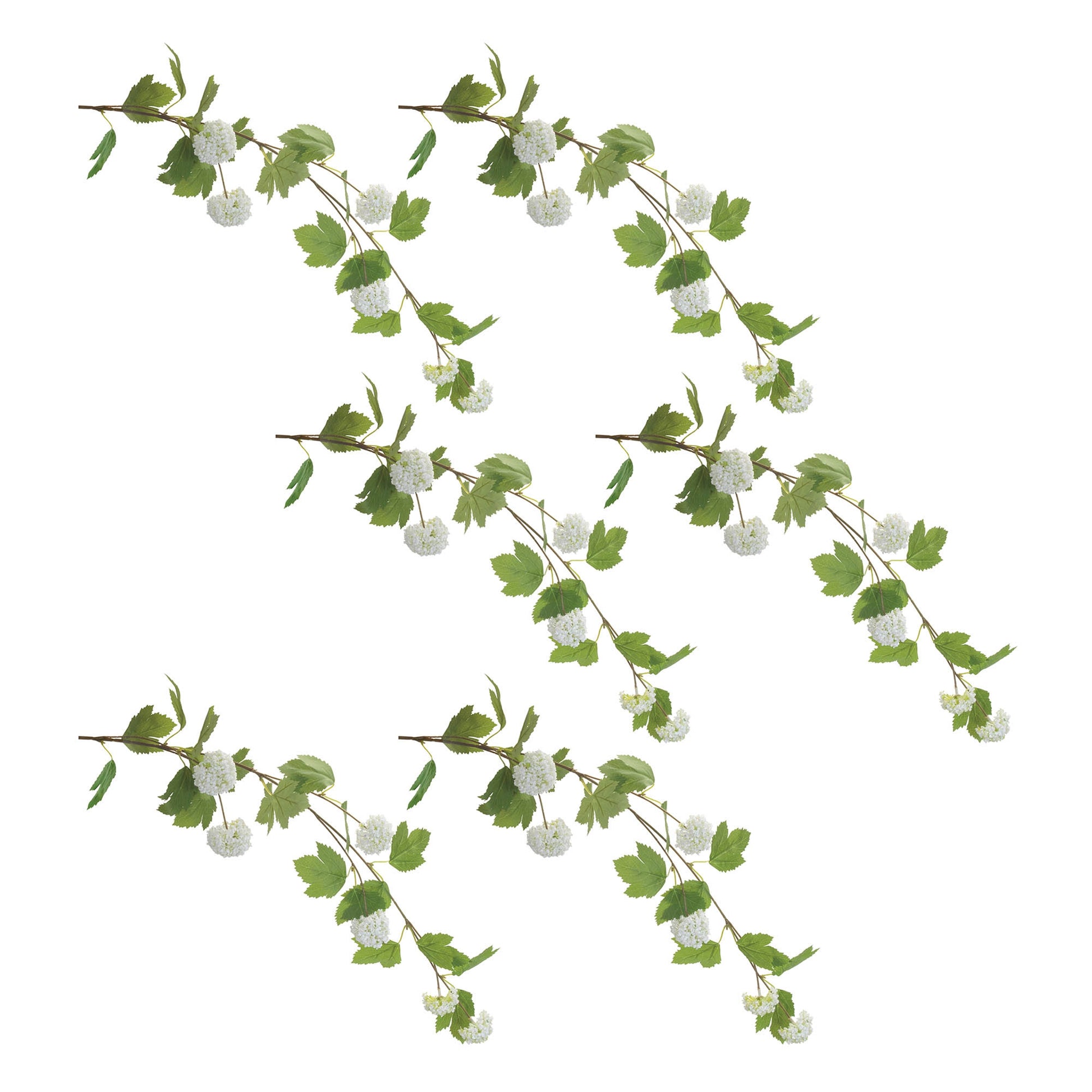 Hanging Snowball Floral Branch (Set of 6)
