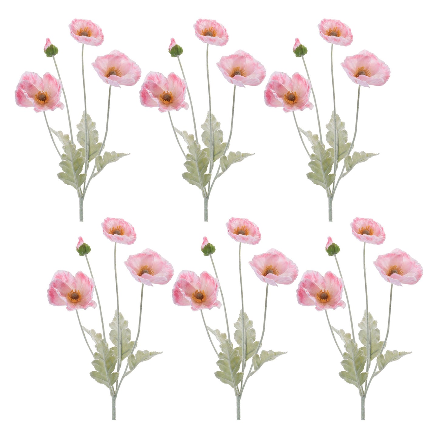 Poppy Floral Spray (Set of 6)
