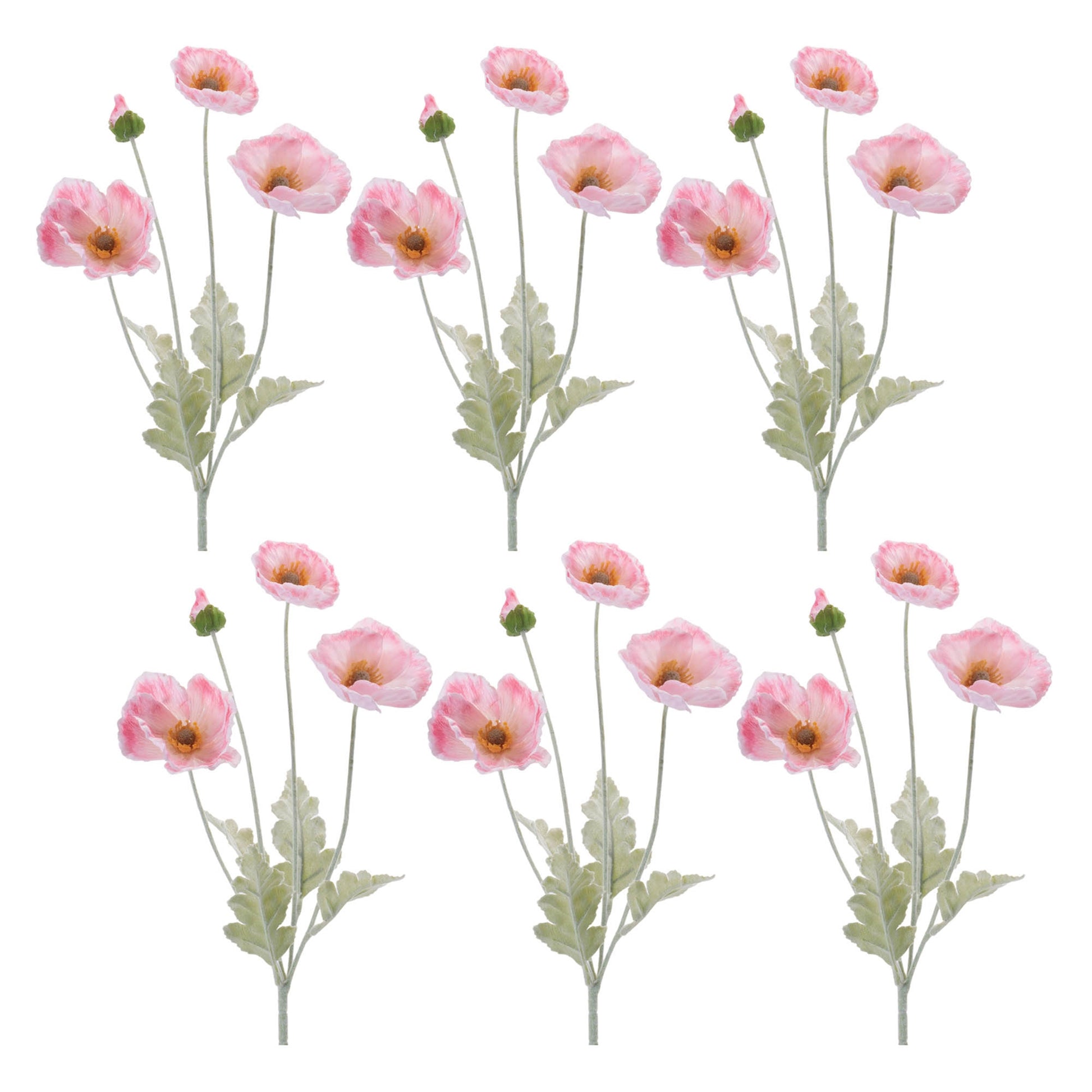 Poppy Floral Spray (Set of 6)