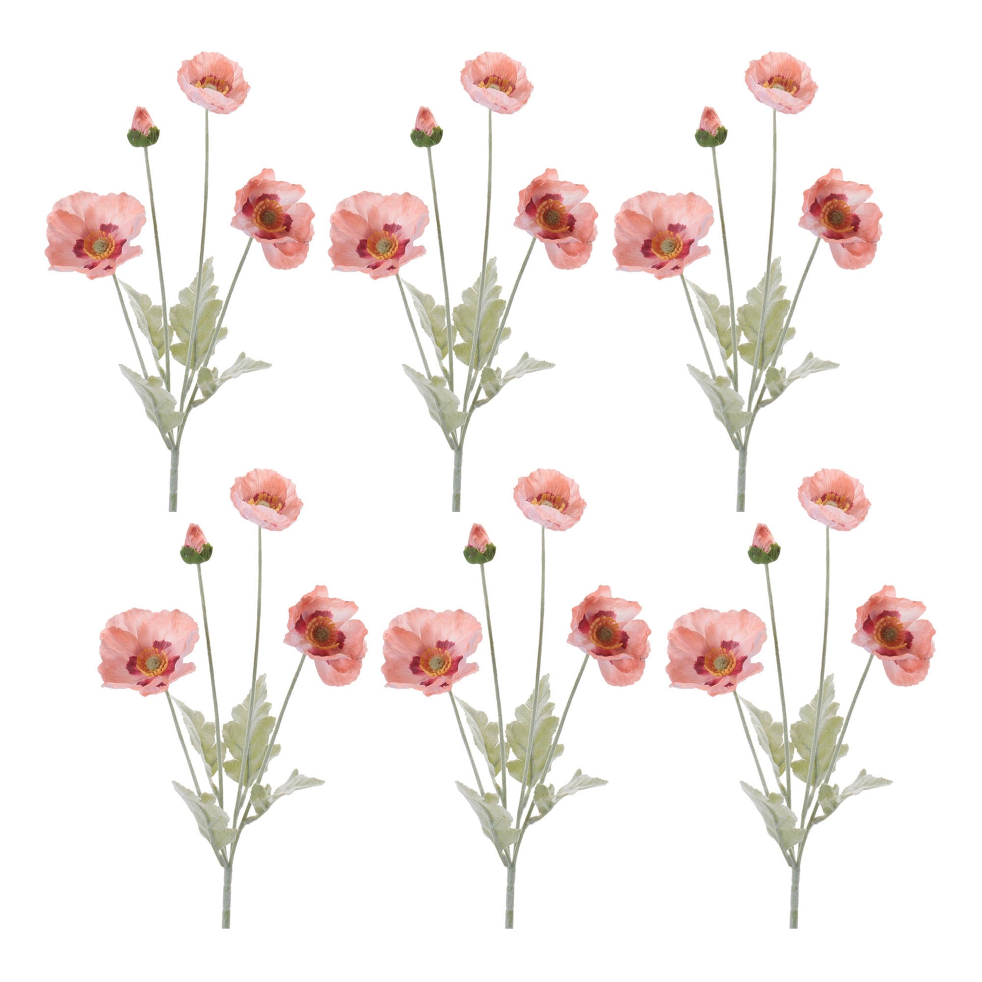 Poppy Floral Spray (Set of 6)
