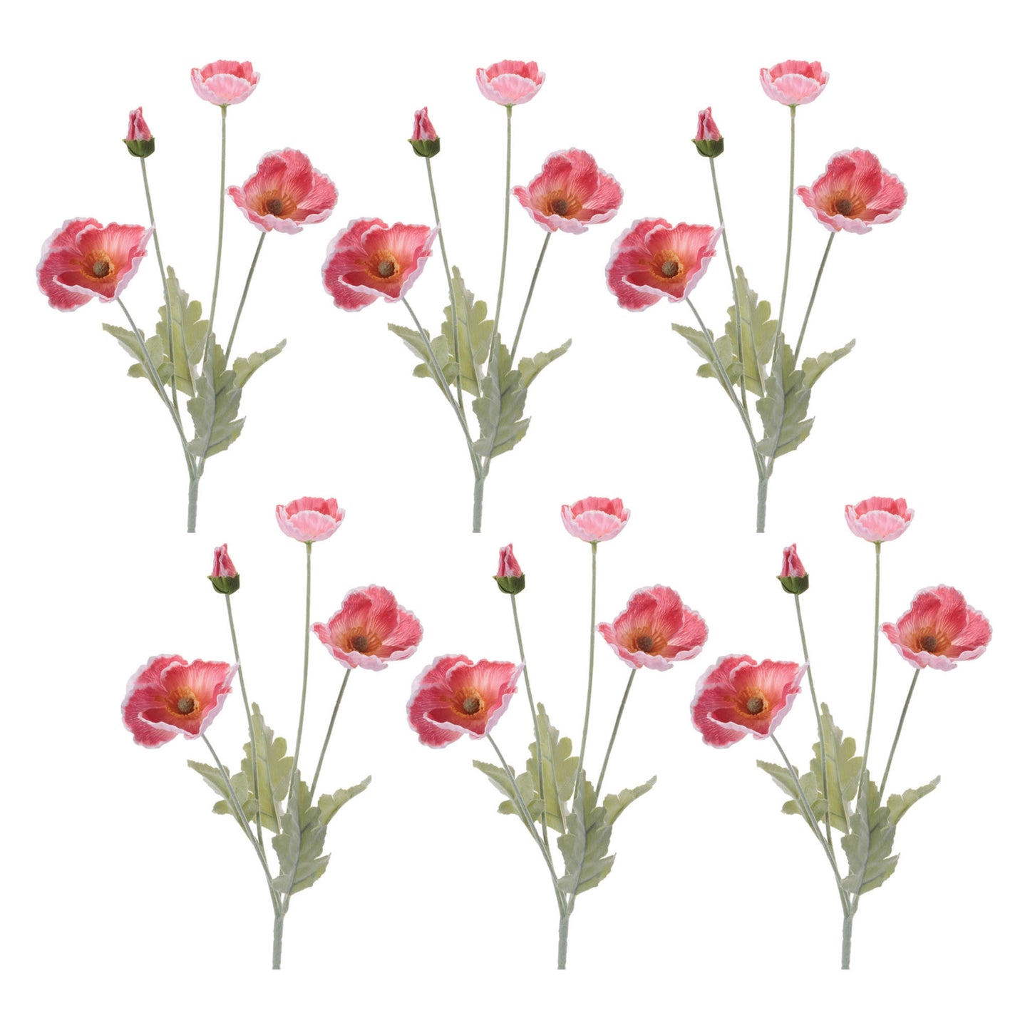 Poppy Floral Spray (Set of 6)